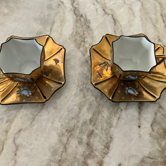 Hand Painted Rochard Limoges France 7 piece Coffee/ESPRESSO Set - Picture 9 of 16